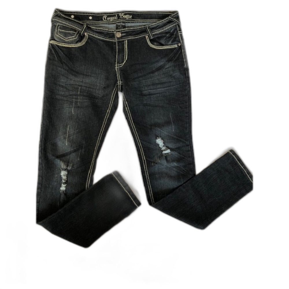 Y2K Low-rise Rhinestone Bling Denim Jeans